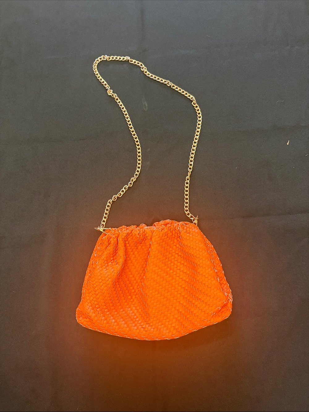 Never used without tags Anthropologie Orange Woven Chain-Handle Clutch